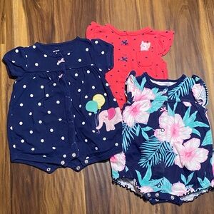 Carter's Navy, Red, and Floral Bodysuits Set